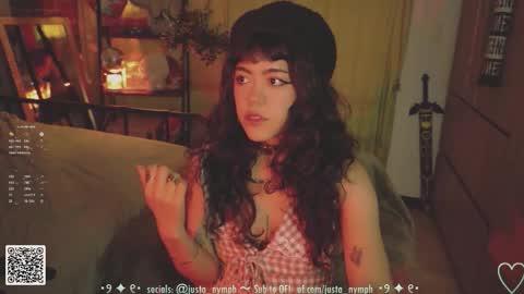 Snapshot of blushing_nymph chatting on January 2026 02:04:01 AM Im Nym Justa nymph on twitter and IG online show from January 2026 02:04:01 AM