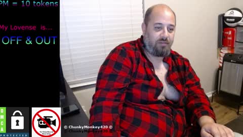 Snapshot of chunkymonkey420 chatting on February 2025 07:29:01 AM Spencer Smokey Bear online show from February 2025 07:29:01 AM