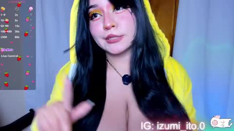 Snapshot of izumi_it0 chatting on April 2026 08:45:01 AM Hi dont forget to follow me on Instagram so you can hear from me when Im not online. online show from April 2026 08:45:01 AM