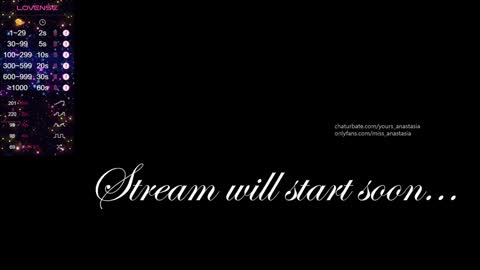 Snapshot of yours_anastasia chatting on January 2025 12:01:01 AM Anastasia online show from January 2025 12:01:01 AM