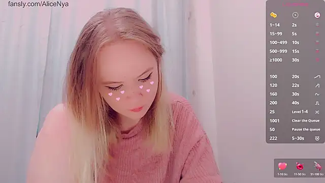 Snapshot of AliceNya_cute chatting on January 2026 07:10:02 AM AliceNya cute online show from January 2026 07:10:02 AM
