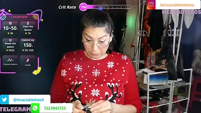 Snapshot of LaInsaciableIntensa chatting on May 2026 01:55:01 AM LaInsaciableIntensa online show from May 2026 01:55:01 AM